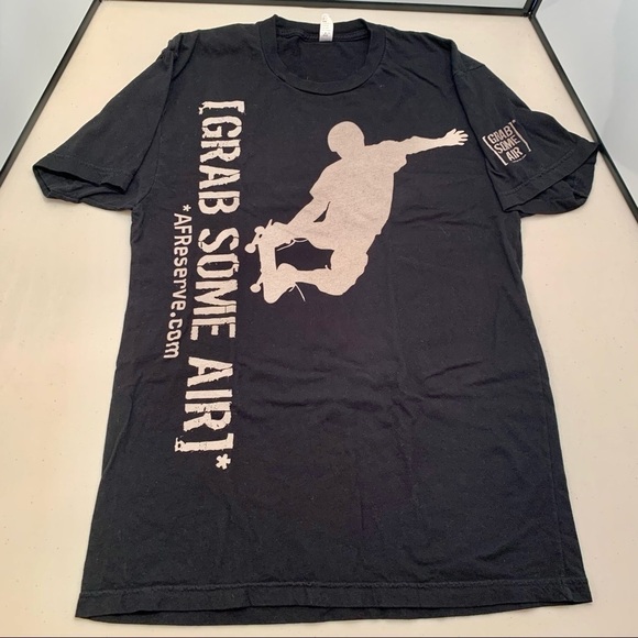 American Apparel T-Shirt Adult Large Black Grab Some Air AFReserve.com Men - Picture 1 of 8